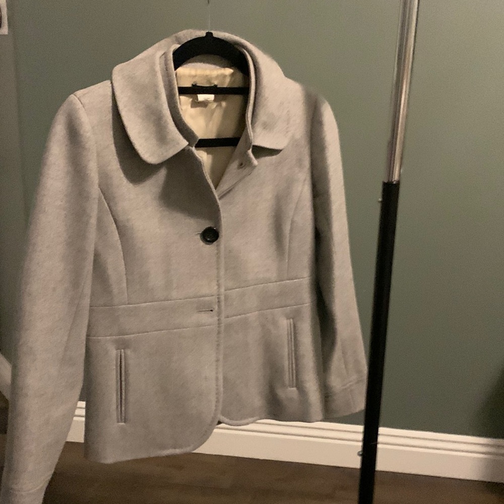 J Crew Wool Coat with Black Buttons